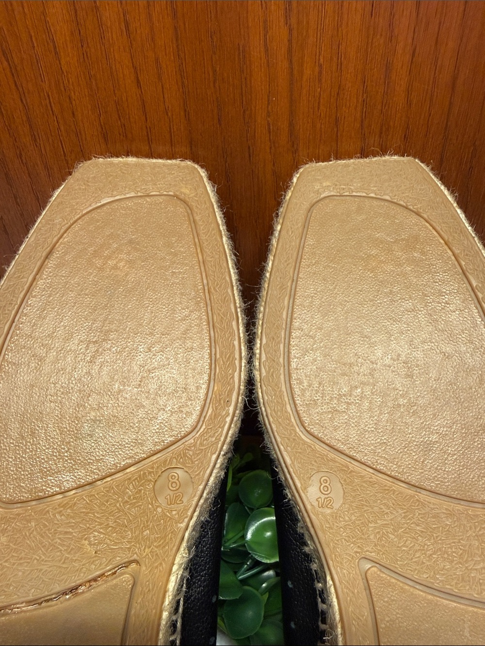 NWOB! Everlane Black Leather Espadrille Flats with Jute Trim - Picture 8 of 11